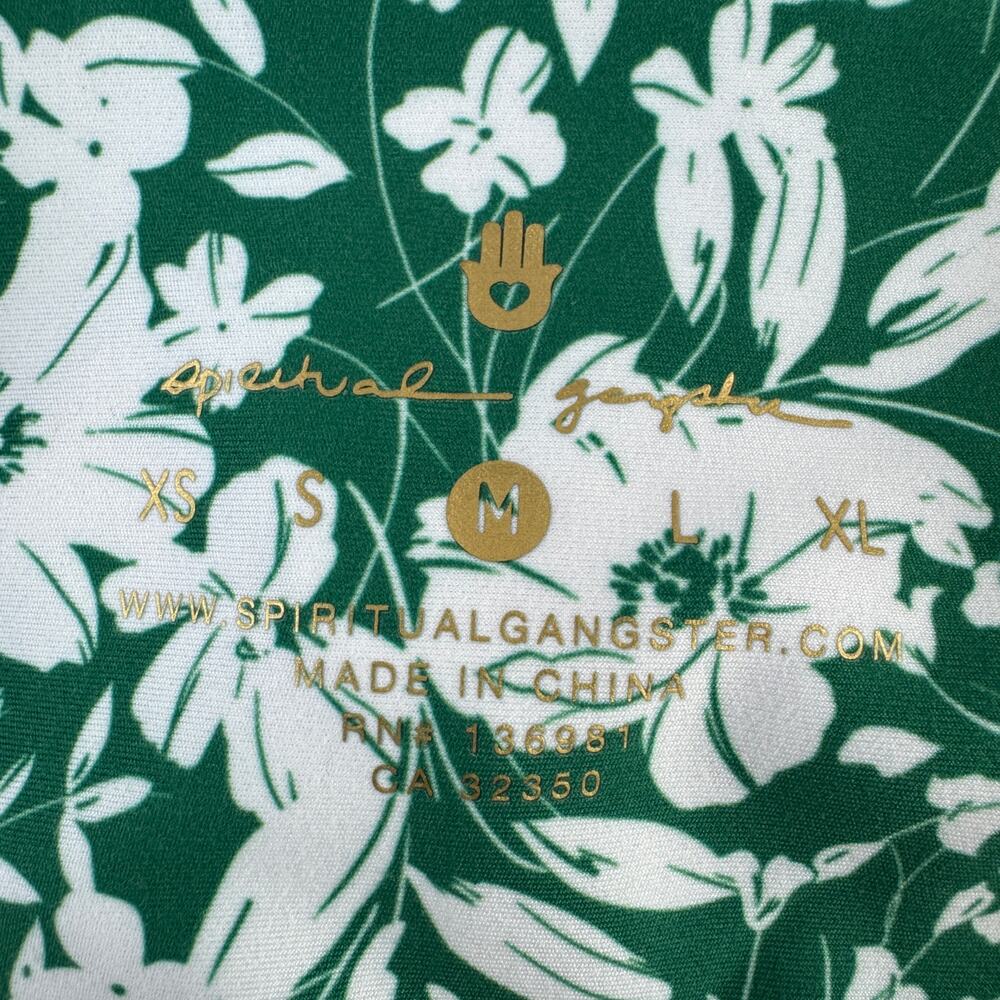 Spiritual Gangster Green Floral Verona Intent High Waisted Legging Size Medium - Picture 10 of 16